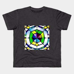 Green Yellow Flower Cathedral Style Art | by @remlorart Kids T-Shirt